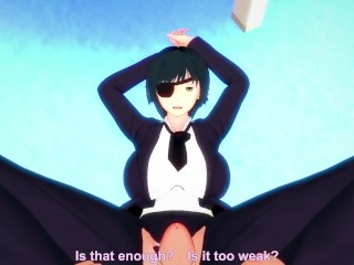 POV Hentai Footjob from Himeno from Chainsaw Man