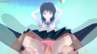 POV Hentai Footjob From Sayaka from Danganronpa