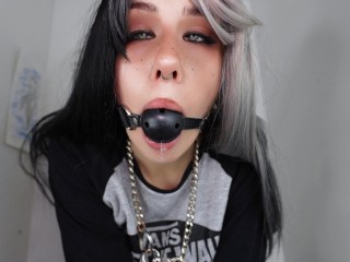 Wolf - Girl Whines with Gag in Mouth from Orgasm Pt.1