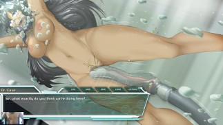 SEXY BRUNNETE BEING MASTURBATED BY GIANT DILDO - VOID BOUND