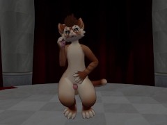 Sexy cat from VR chat suddenly gets a boner while dancing