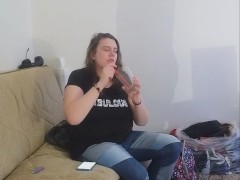 Layla drinks full glass of piss using a straw