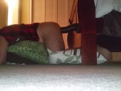 Pounding my Bussy Anal Doggystyle with Huge BBC Dildo