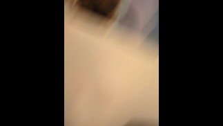 chubby goth girl strips and fingers herself in bar bathroom