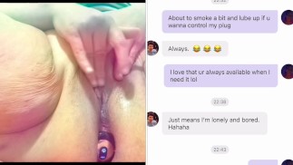 BBW Latina MILf with anal plug fingers pussy