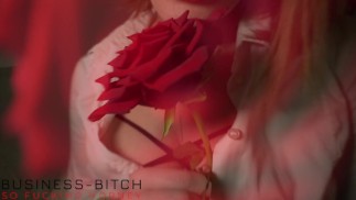 hot business woman in sexy business suit has romantic Valentine sex meeting with the boss