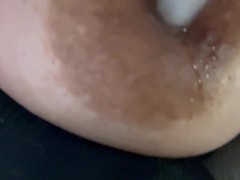 Ice play on my big nipples