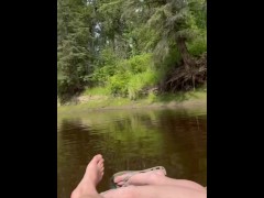 Public cum on river