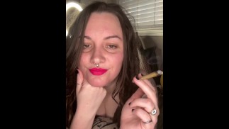 Smoking in Fishnets - Full Video on OF