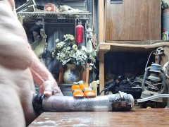 The Massive "Robo Cock" fucks the shit out of his tight clear sucking pipe then Massive cumshot  💧☔