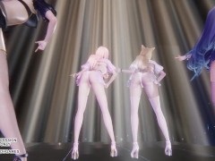 [MMD] LAYSHA - PINK LABEL Ahri Kaisa Seraphine Evelynn Sexy Kpop Dance Uncensored Hentai