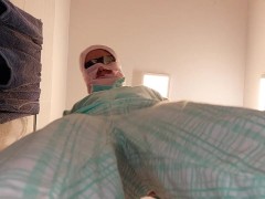 Amateur wife shaves her pussy. Big ass brunette, hairy pussy, big tits.