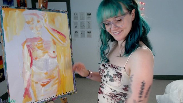 Painting another self portrait :) :) :)