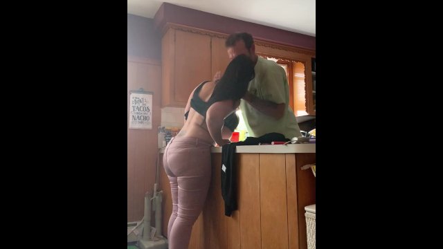 Cheating cum slut cooks up a kitchen cream pie
