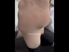 Are you ready for my sweaty nylon feet!.. If say clean my sole, then you have to do this too