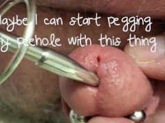 Beautiful Frenum Cock Silver Balls and Pegging