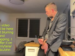 😈 I jerked off in my suit right behind my roommate who was watching TV 😈