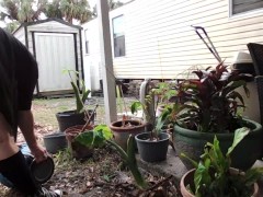 another non-nude upload me and Roxy spring cleaning