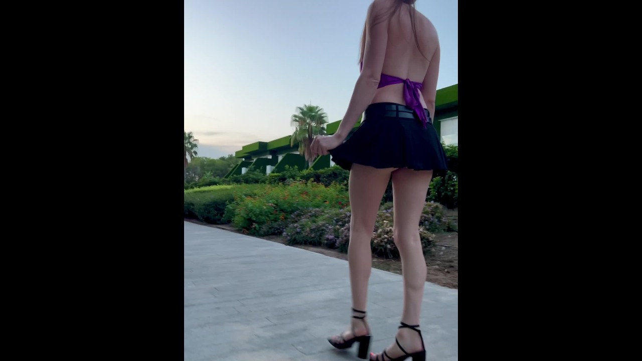 short dress voyeur Too short dress accidentally shows her big butt
