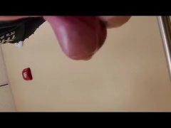 Cumming in the bathroom at work