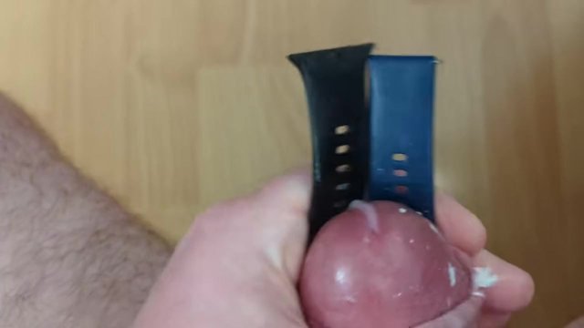 Cuming on Girlfriend's Fitbit Watch Bands (Wristwatch fetish)