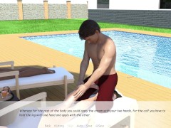 My Stepbrother's Wife #29 John's bulge pressed against Jennifer's butt whille applying sunscreen