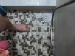 dick pump jerking off and shower