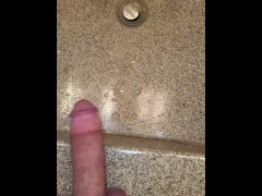 Could Not Pee In Toilet Because Of Hard Erection.  So Pissed In Sink.