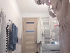 Sexy amateur wife shaves her hairy pussy. Hairy pussy wife, big ass, big tits.