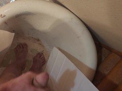 Jerking off my cock in the shower