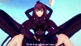 POV Hentai Footjob from Scathach from Fate/Grand Order