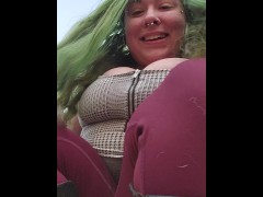 Flashing Big Boobies by the Lake!