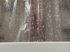 Solo Male Shower with Big Soapy Hard Cock