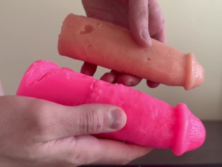 Клонирование моего члена с помощью Clone-a-willy+balls (темно-ярко-розового) и двойного кольца Admiral Cock & Ball