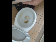 Hot Transwoman Pisses in the Toilet