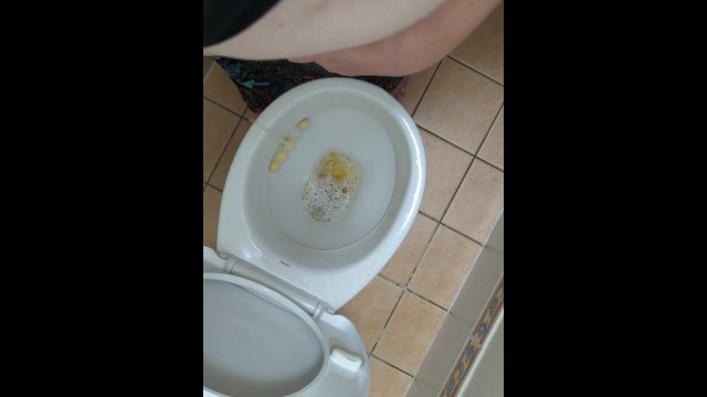 Hot Transwoman Pisses in the Toilet