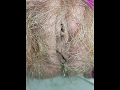 How a Hairy Pussy Pees 💦 Closeup Point of View