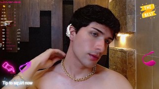 Skinny Colombian with huge fat cock gets horny in the bathroom and records himself