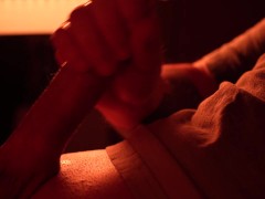 Close up hard dick solo guy jerking off