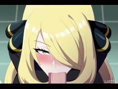Cynthia sucks the Champions Cock