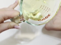 desperate piss in cup