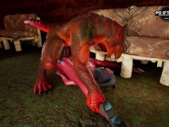 Club Hell Fyre Ep 3 | Lizardman With 2 Cocks Fucks Demon Girl | Monster Fucking | 3D Animated