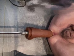 Using my 9" dildo and 12" dildo on my hismith fuck machine