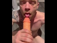Straight guy sucks massive cock (full vid on my OF)