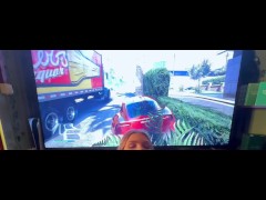 Young slutty girls give a blowjob with a CUMFACE to her boyfriend when he’s playing a PS