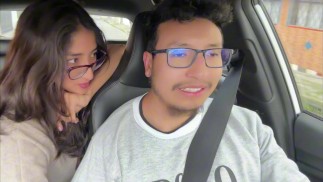 Sexy big ass woman masturbates in Uber, part 1