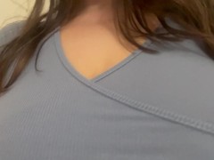 So big natural tits and no bra wow!