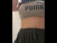 Trying on bras in a public fitting room - Screenshot 1 of 16 - Lingerie Try On Haul
