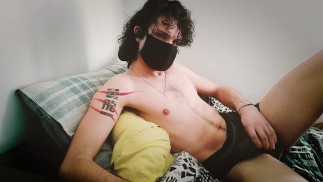 (part 1/2) cute tattooed loverboy w/ toned abs plays with himself, fucks a toy with his virgin dick