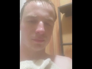 Hoping out of the Shower Soaking Wet